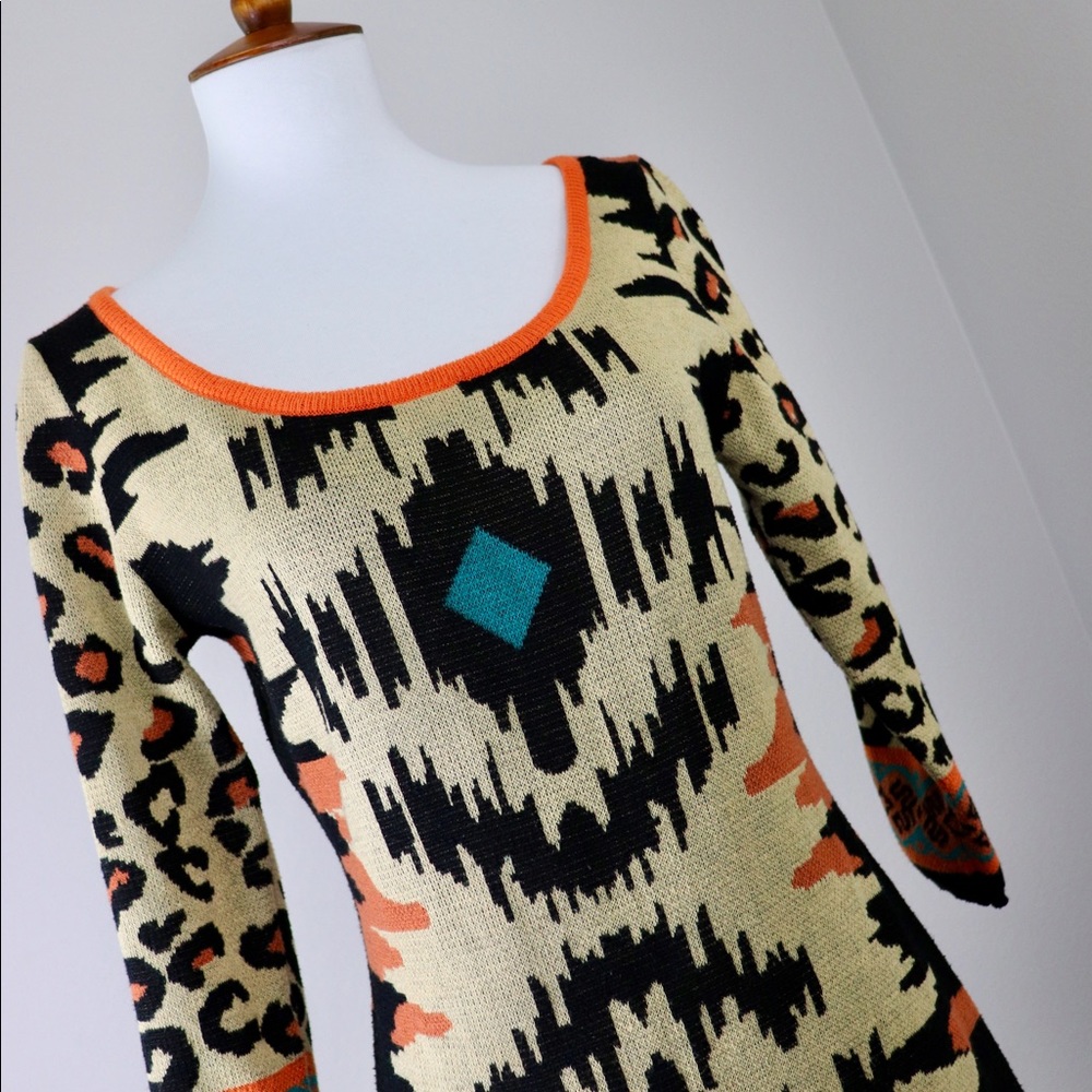 FLYING TOMATO Aztec Pattern Sweater Dress (B) - Picture 5 of 7